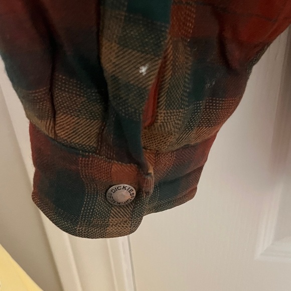 Dickies Men's Plaid Shirt Jacket - Brown, Green and Gold - Picture 6 of 9